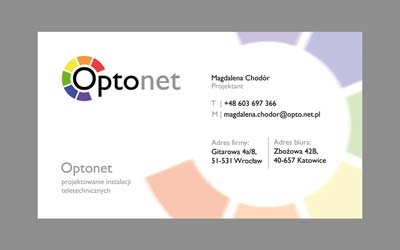 Portfolio - Optonet logo, wizytówka